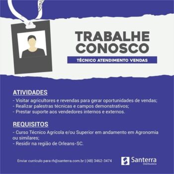 Vaga Técnico Agrícola !!!