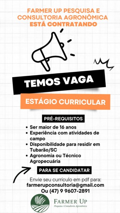 Vaga Técnico Agrícola !!!