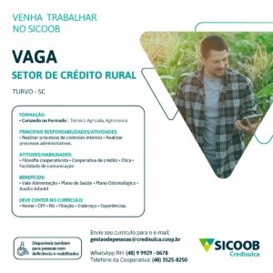 Vaga Técnico Agrícola !!!