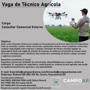 Vaga de Técnico Agrícola!!!