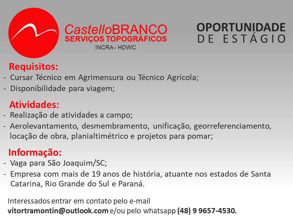 Estagio Técnico Agrícola !!!