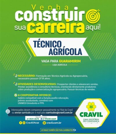 Vaga Para Técnico Agrícola !!!