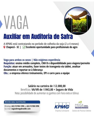 Vaga Técnico Agrícola – MegaBrasil